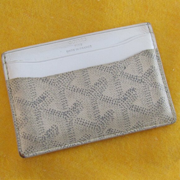 Authentic Goyard Saint-Sulpice Card Holder White -Heavily Worn Vintage 2005 READ - Picture 1 of 14